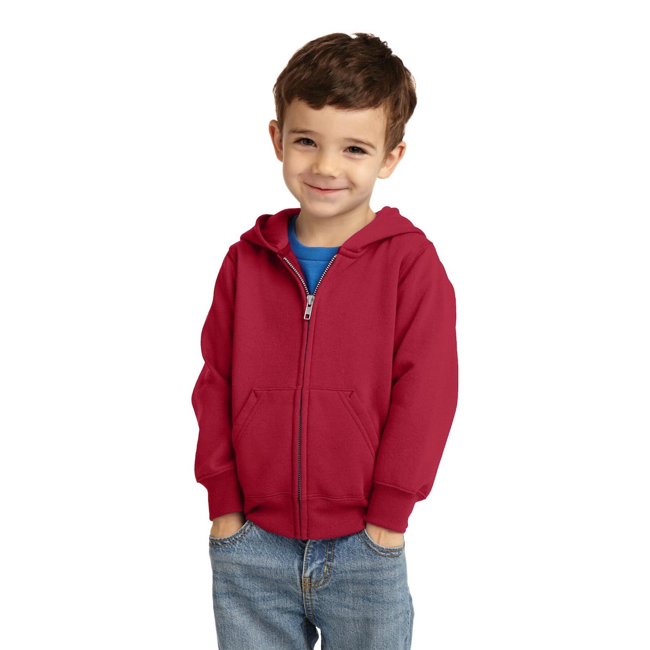 Port & Company® Core Fleece Full-Zip Hooded Toddler Sweatshirt